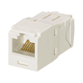 Conector Jack RJ45 Estilo TG, Mini-Com, Categoría 6, de 8 posiciones y 8 cables, Color Blanco Mate